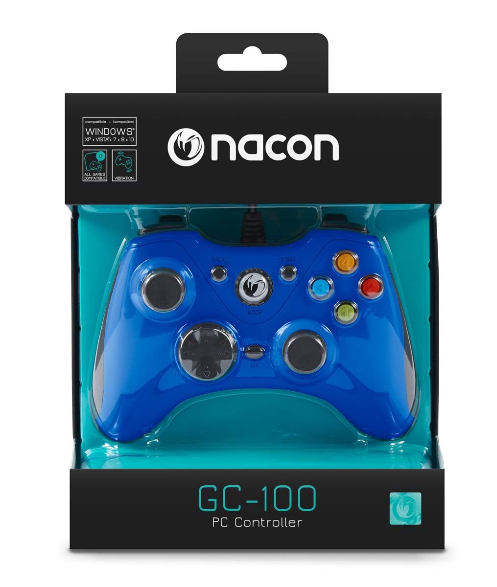 Nacon - Mando Para Videojuegos Gc-100, Color Azul (Pc) Nacon - Mando Para Videojuegos Gc-100, Color Azul (Pc)